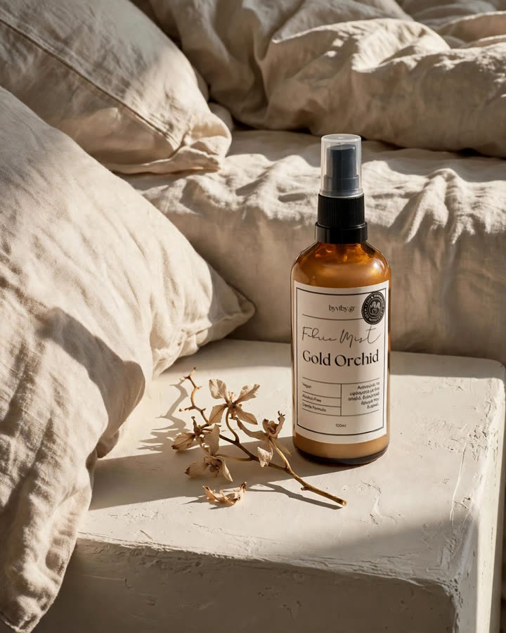 The same bottle in a lighter amber glass, the liquid showing through